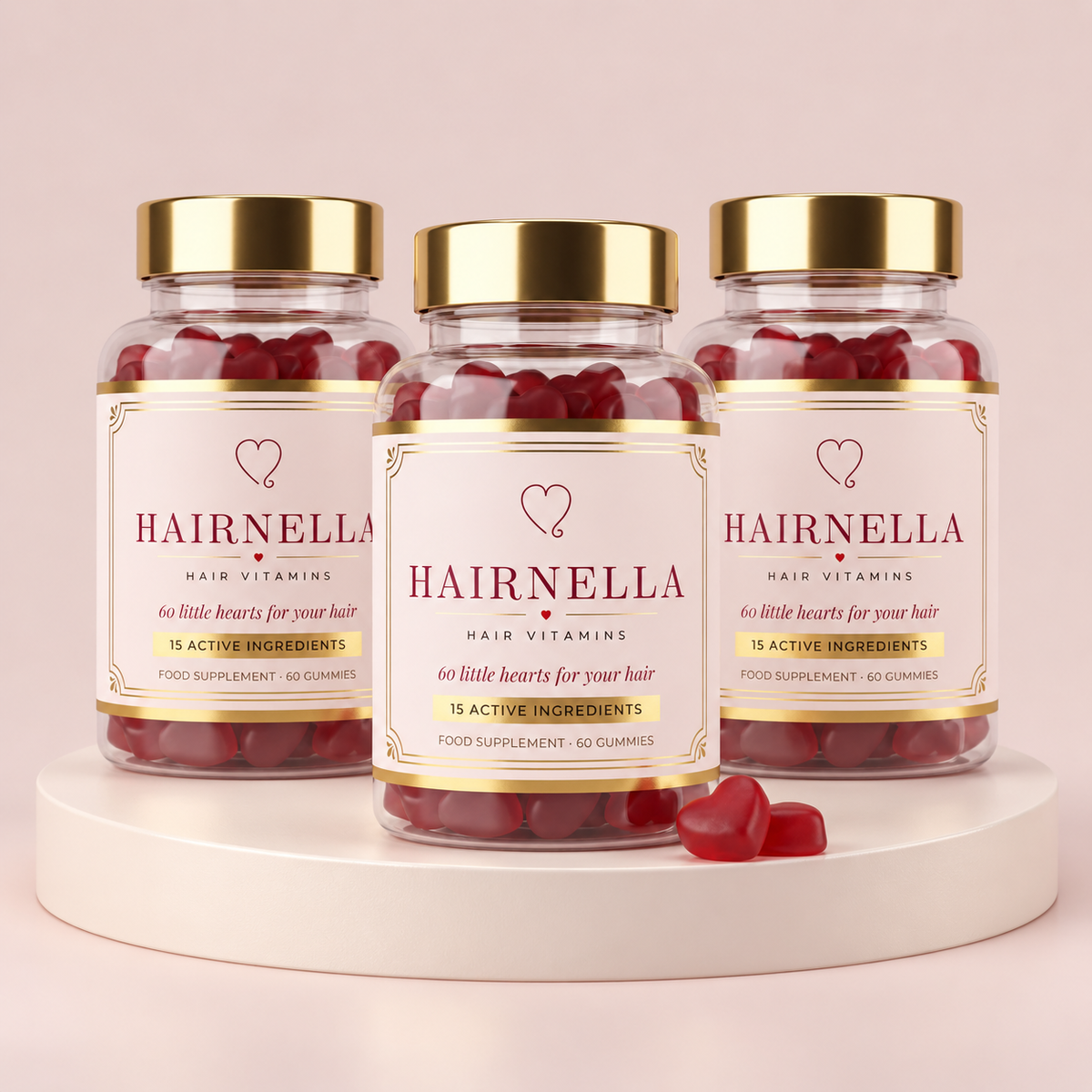 Hairnella – tři lahvičky, 180 bonbonů